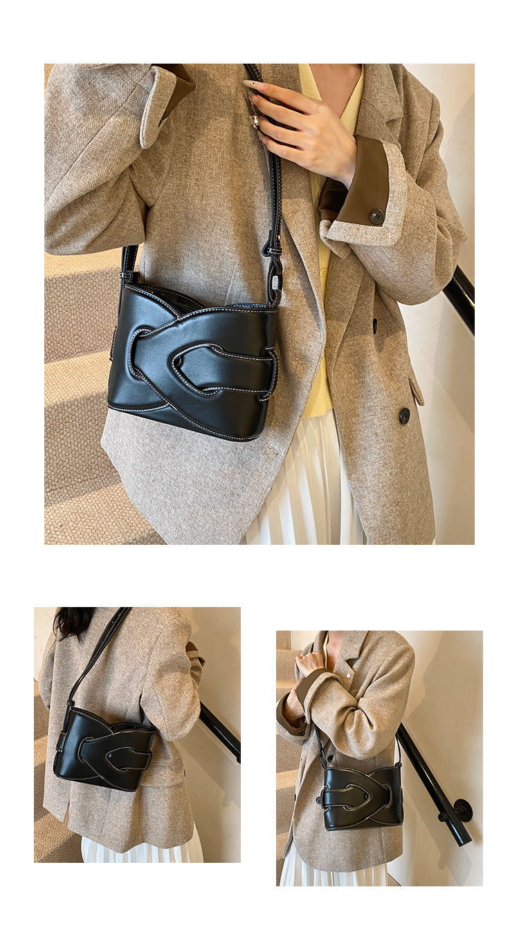 New Fashion Trendy Versatile Crossbody Bag Exquisite Casual Shoulder Bucket Bag