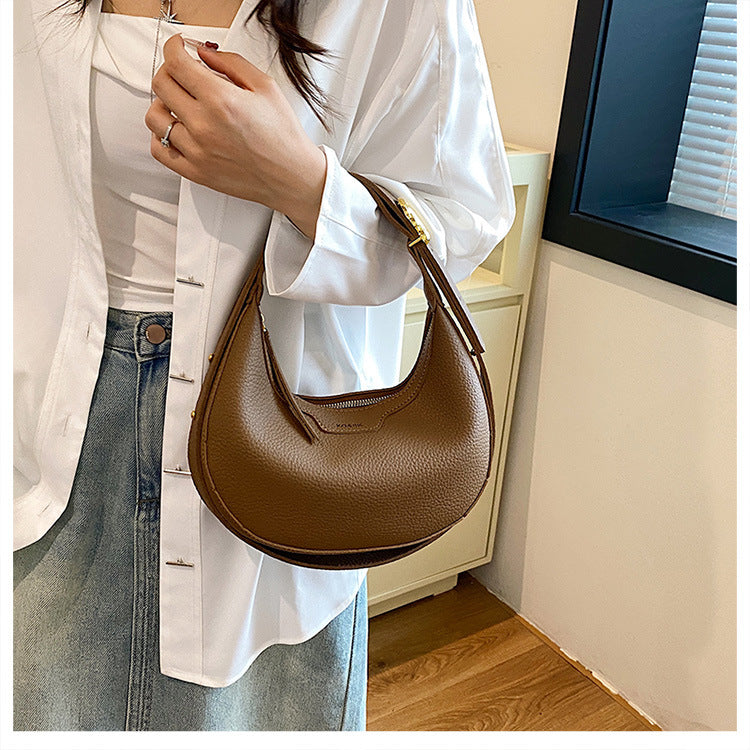 Unique Handbag Versatile Shoulder Crossbody Underarm Bag Casual Fashion Crescent Bag