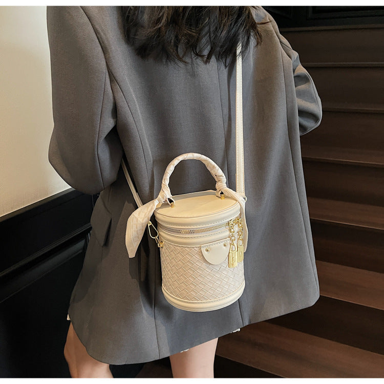 High-end Patchwork Fashion Handbag Bucket Bag. Diamond Trendy Casual Simple Shoulder Crossbody Bag