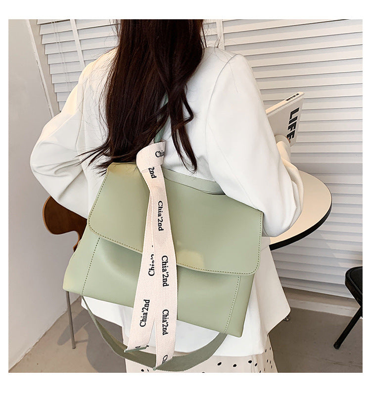 Fashion Bag Large Capacity Solid Color Textured Handbag New Stylish Crossbody Tote Bag