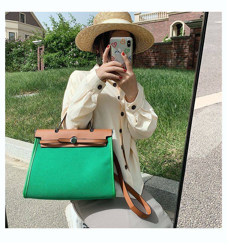Fashion Tote Bag New Canvas Women's Bag Retro Briefcase Handbag Shoulder Crossbody Bag