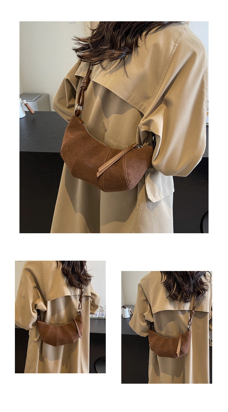 High-end Texture Retro Matte Bag Niche Design Crossbody Bag Commuter Dumpling Bag