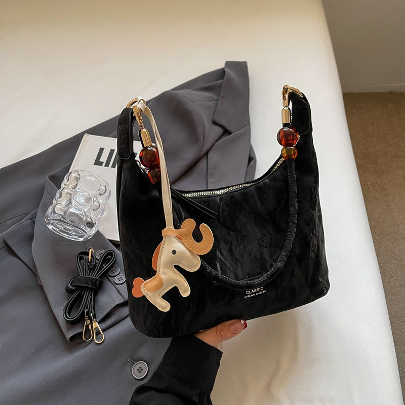 High-end Light Luxury Niche Bag. Fashionable Korean Version Large Capacity Commuter Crossbody Dumpling Underarm Bag