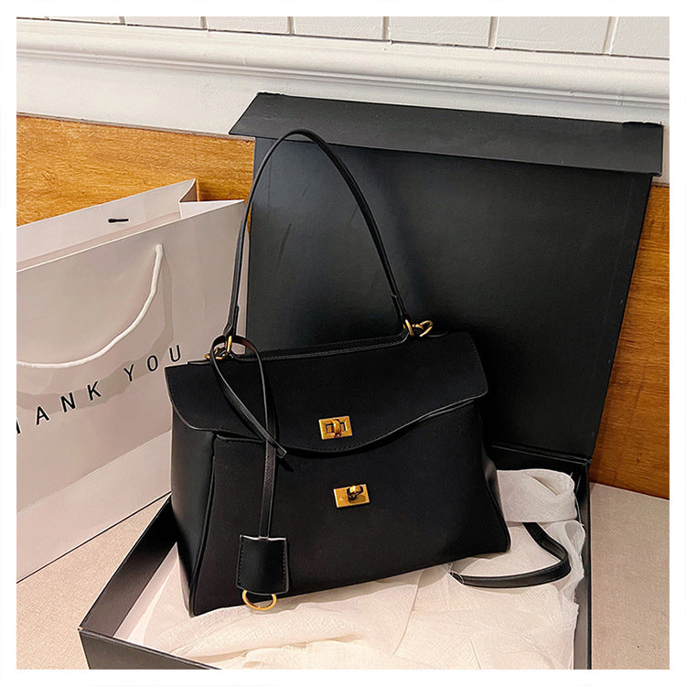 Large Capacity Commuting Bag Trendy Versatile Matte Retro Casual Single Shoulder Crossbody Tote Bag