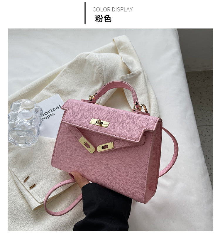 Lock Buckle Handbag Upgraded Texture Single Shoulder Crossbody Bag Simple Platinum Bag