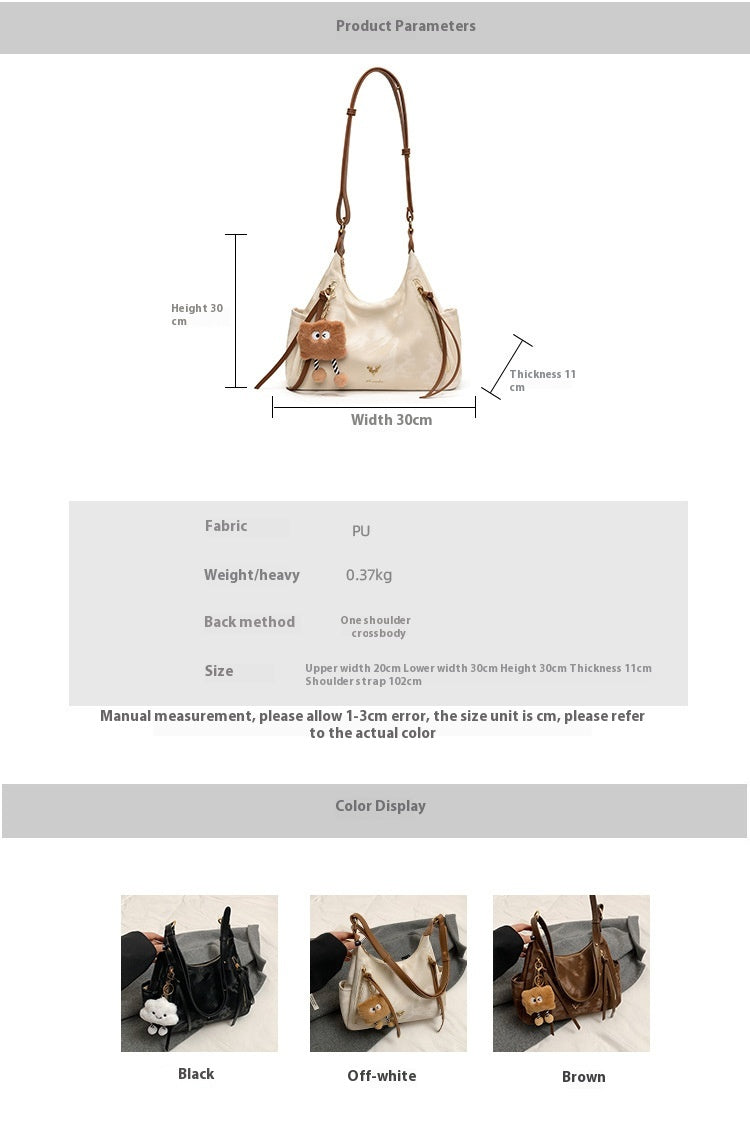 Casual Commuting Large Capacity Bag. High-end Versatile Crossbody Bag Fashionable Shoulder Underarm Bag