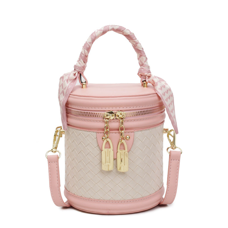 High-end Patchwork Fashion Handbag Bucket Bag. Diamond Trendy Casual Simple Shoulder Crossbody Bag
