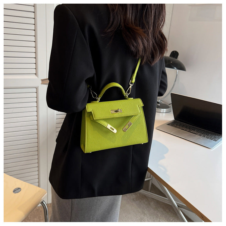 Lock Buckle Handbag Upgraded Texture Single Shoulder Crossbody Bag Simple Platinum Bag