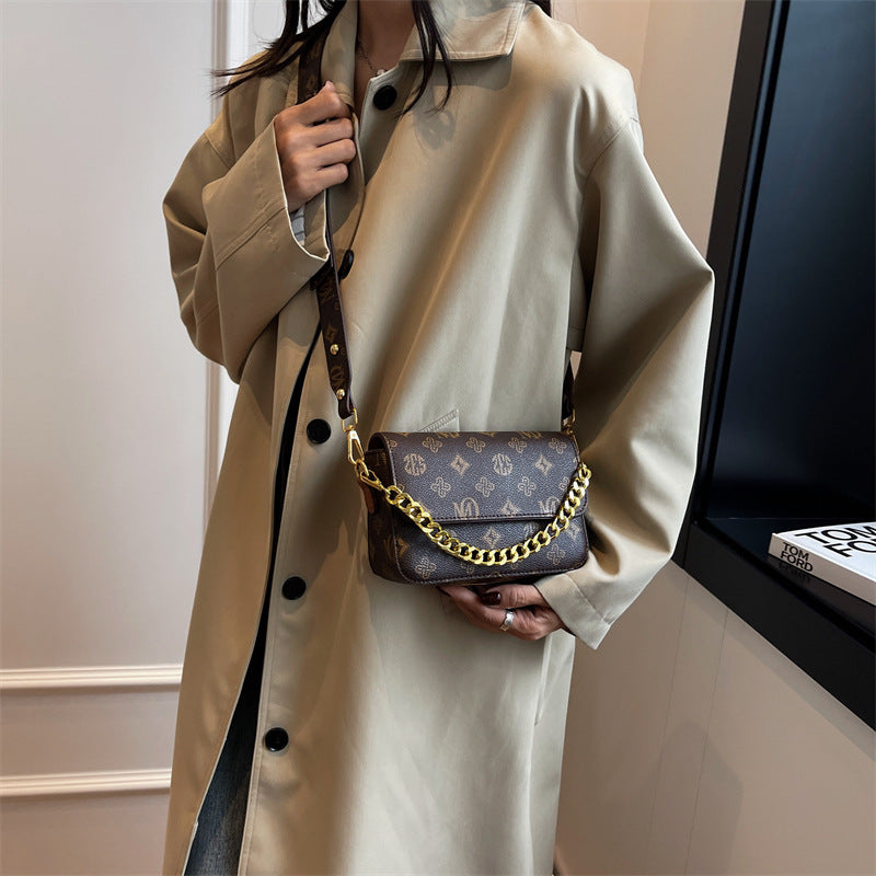 Trendy Fashion Texture Bag Niche Versatile Chain Crossbody Bag Single Shoulder Small Square Bag