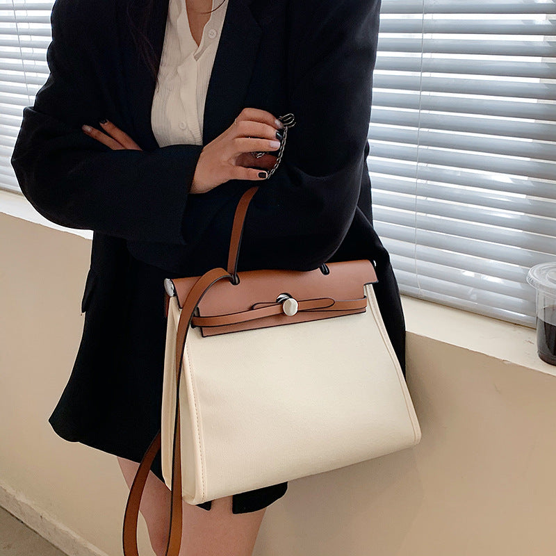 Fashion Tote Bag New Canvas Women's Bag Retro Briefcase Handbag Shoulder Crossbody Bag