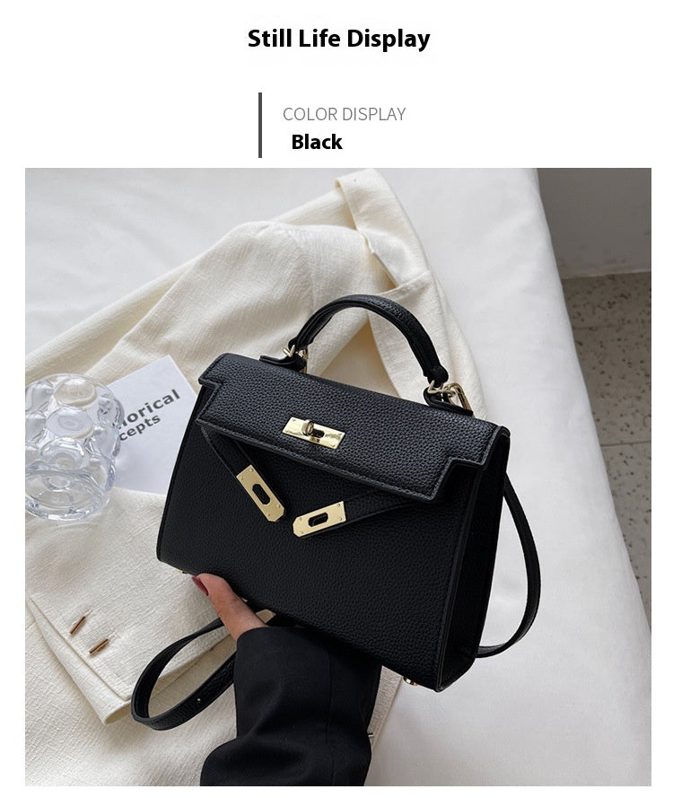 Lock Buckle Handbag Upgraded Texture Single Shoulder Crossbody Bag Simple Platinum Bag