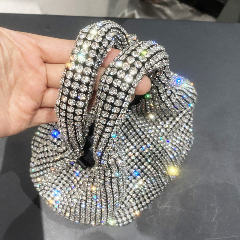 Rhinestone bag portable bucket bag single shoulder crossbody chain bag handbag