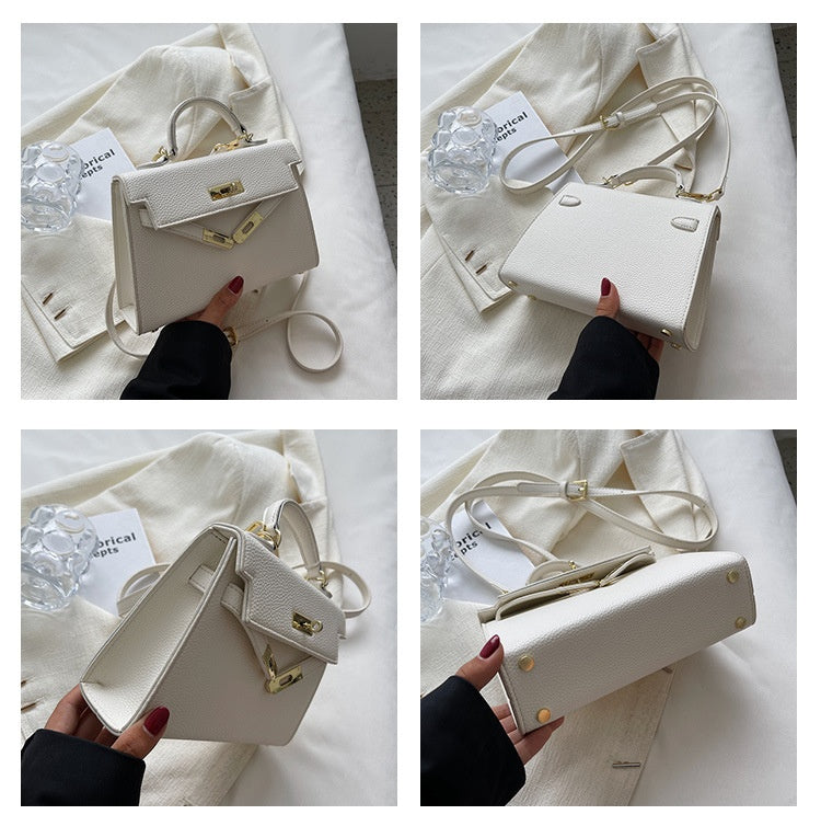 Lock Buckle Handbag Upgraded Texture Single Shoulder Crossbody Bag Simple Platinum Bag