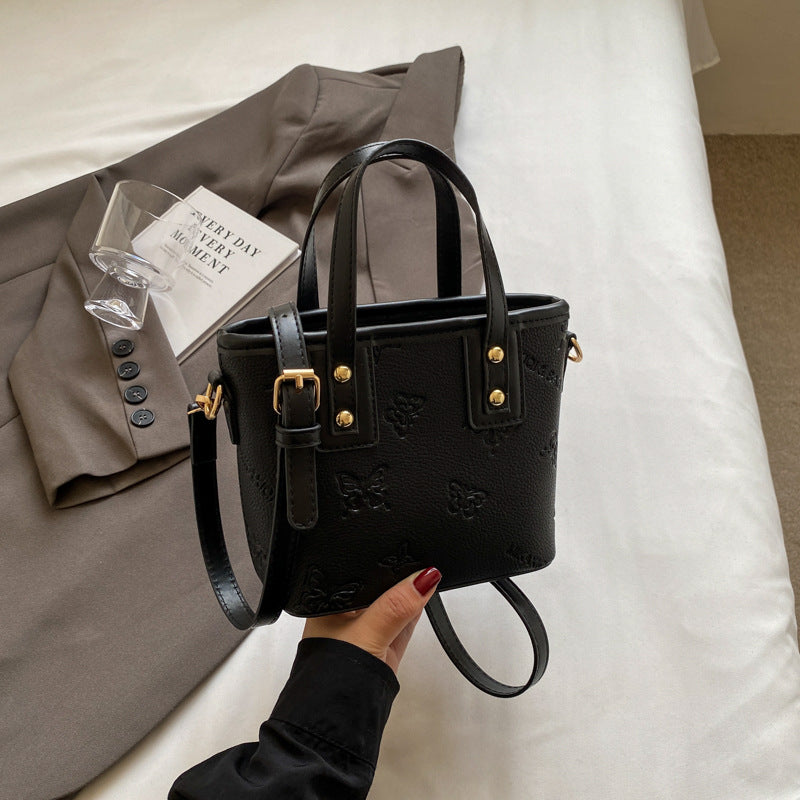 French Niche Fashion Handbag High-Quality Texture Crossbody Bag Casual Versatile Bucket Bag