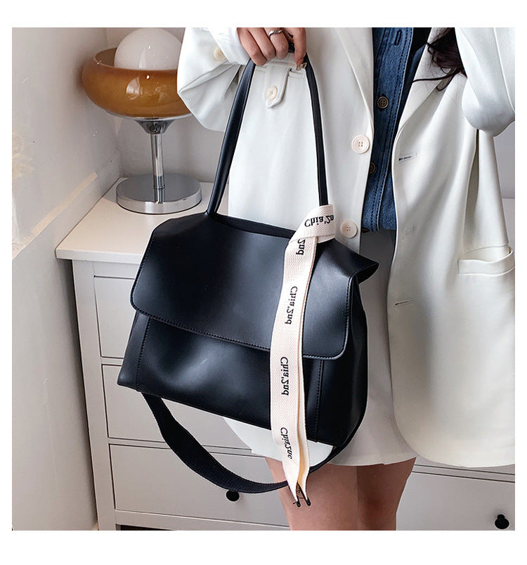Fashion Bag Large Capacity Solid Color Textured Handbag New Stylish Crossbody Tote Bag