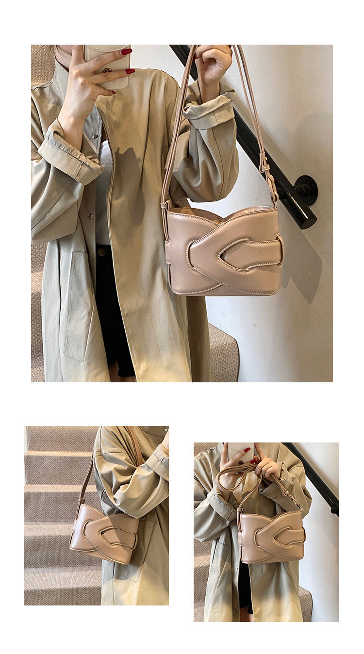 New Fashion Trendy Versatile Crossbody Bag Exquisite Casual Shoulder Bucket Bag