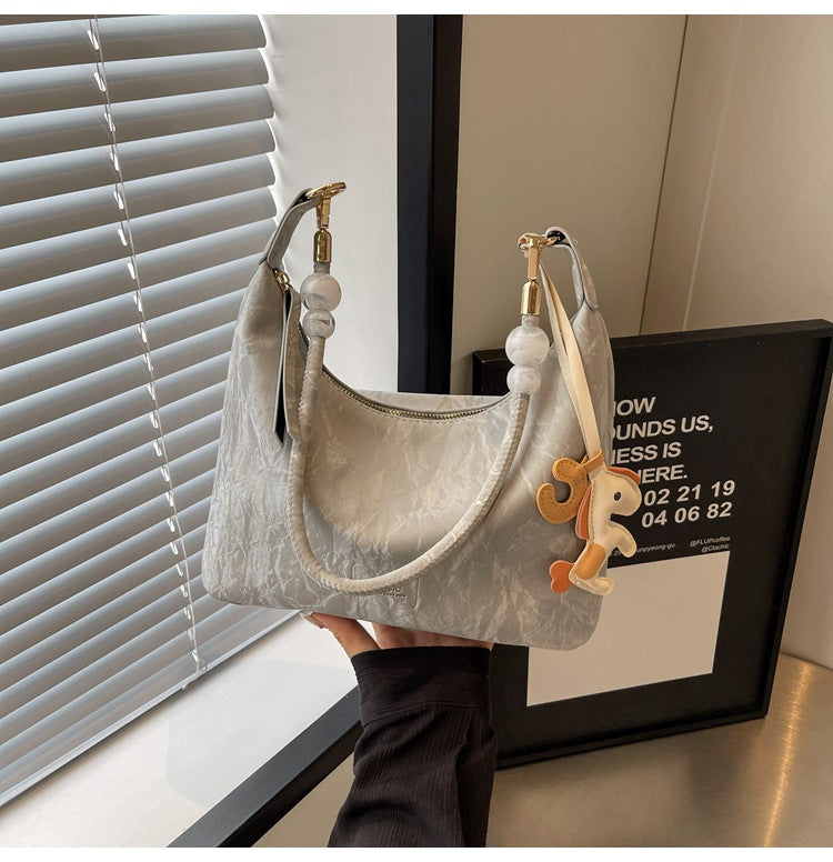 High-end Light Luxury Niche Bag. Fashionable Korean Version Large Capacity Commuter Crossbody Dumpling Underarm Bag