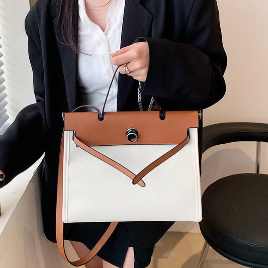 Fashion Tote Bag New Canvas Women's Bag Retro Briefcase Handbag Shoulder Crossbody Bag