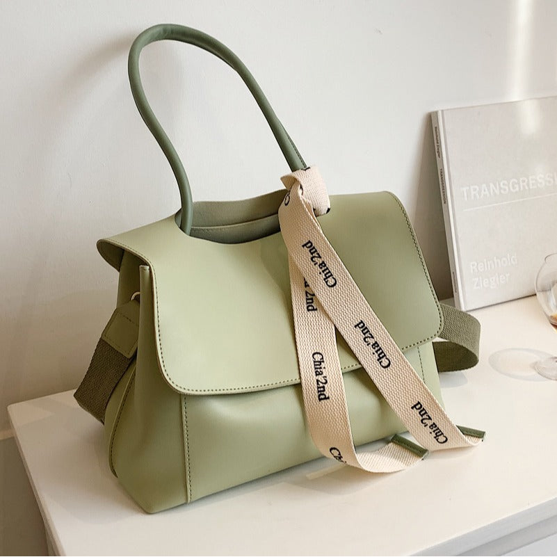 Fashion Bag Large Capacity Solid Color Textured Handbag New Stylish Crossbody Tote Bag