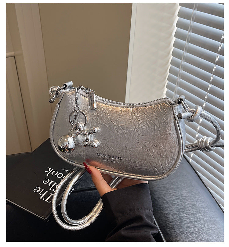 Trendy Popular Niche Underarm Bag. Stylish Versatile Crossbody Bag Super Popular Solid Color Shoulder Bag