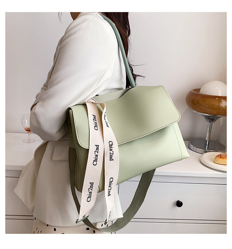 Fashion Bag Large Capacity Solid Color Textured Handbag New Stylish Crossbody Tote Bag