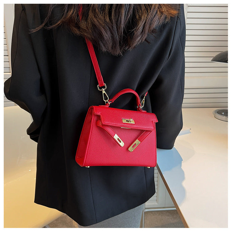 Lock Buckle Handbag Upgraded Texture Single Shoulder Crossbody Bag Simple Platinum Bag