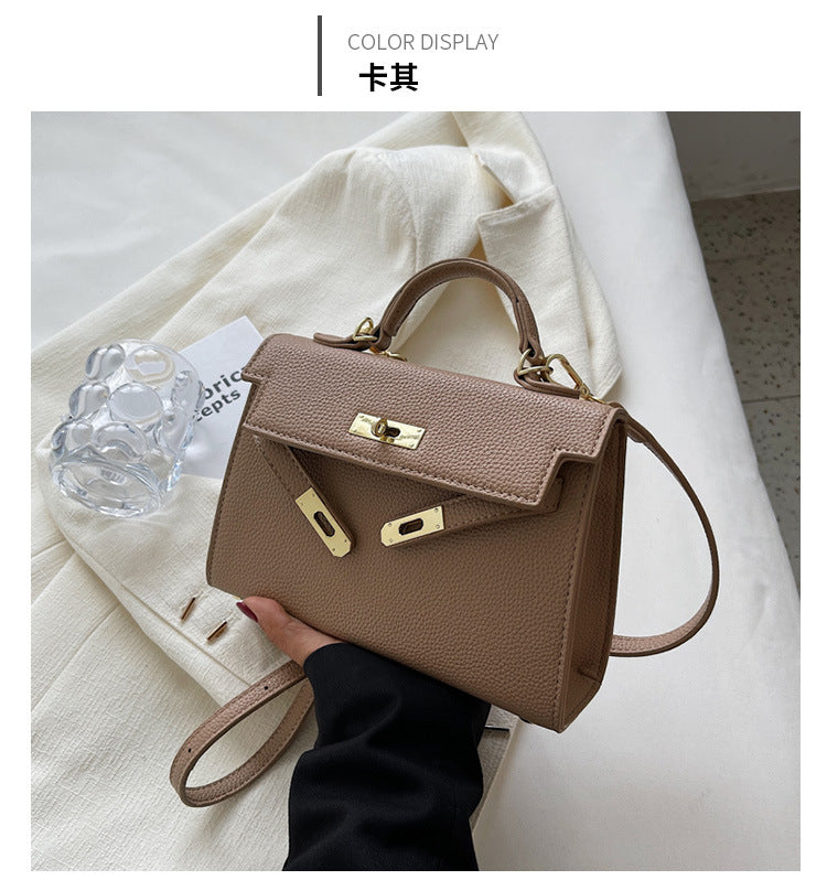 Lock Buckle Handbag Upgraded Texture Single Shoulder Crossbody Bag Simple Platinum Bag