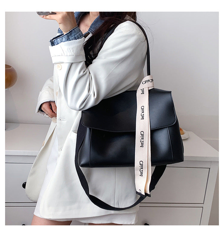 Fashion Bag Large Capacity Solid Color Textured Handbag New Stylish Crossbody Tote Bag