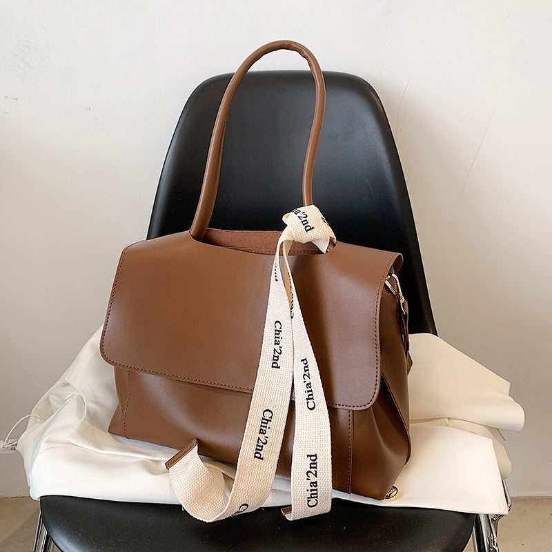 Fashion Bag Large Capacity Solid Color Textured Handbag New Stylish Crossbody Tote Bag