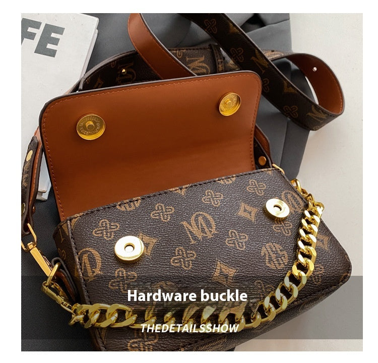 Trendy Fashion Texture Bag Niche Versatile Chain Crossbody Bag Single Shoulder Small Square Bag