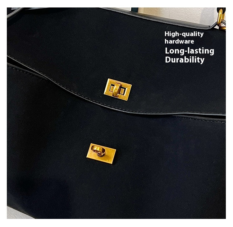 Large Capacity Commuting Bag Trendy Versatile Matte Retro Casual Single Shoulder Crossbody Tote Bag