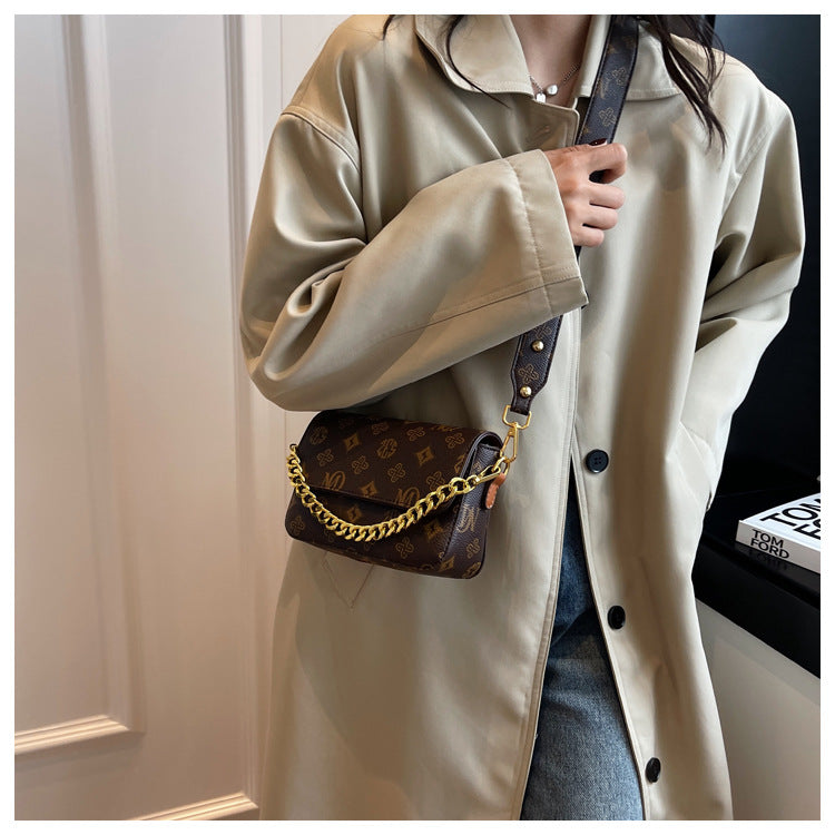 Trendy Fashion Texture Bag Niche Versatile Chain Crossbody Bag Single Shoulder Small Square Bag