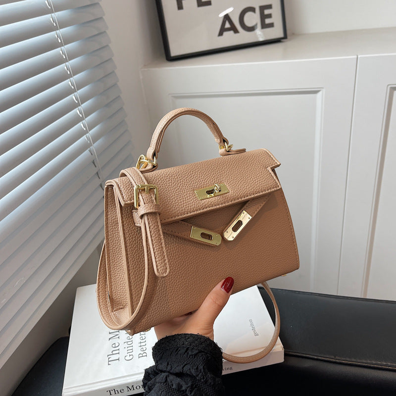 Lock Buckle Handbag Upgraded Texture Single Shoulder Crossbody Bag Simple Platinum Bag