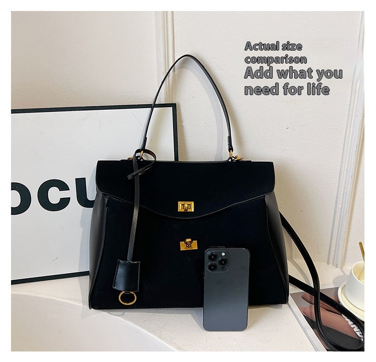Large Capacity Commuting Bag Trendy Versatile Matte Retro Casual Single Shoulder Crossbody Tote Bag