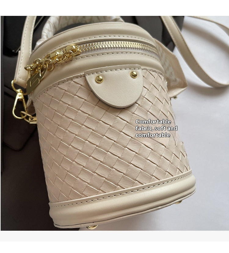 High-end Patchwork Fashion Handbag Bucket Bag. Diamond Trendy Casual Simple Shoulder Crossbody Bag