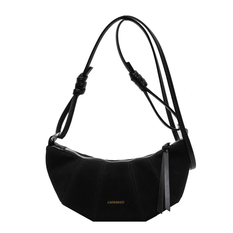 High-end Texture Retro Matte Bag Niche Design Crossbody Bag Commuter Dumpling Bag