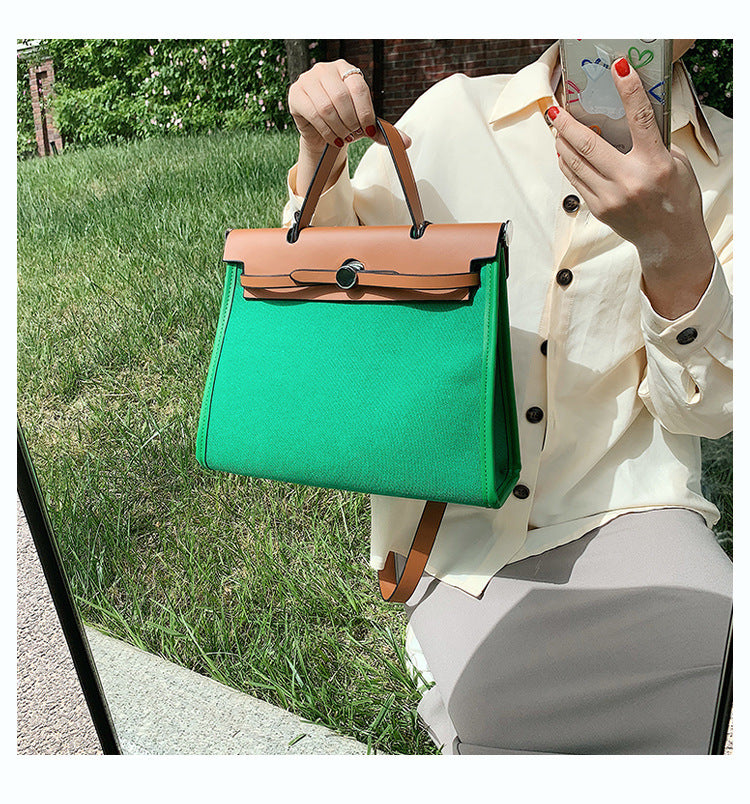 Fashion Tote Bag New Canvas Women's Bag Retro Briefcase Handbag Shoulder Crossbody Bag