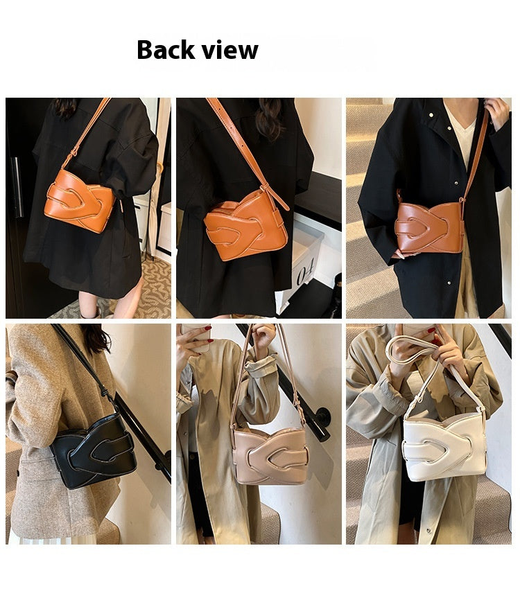New Fashion Trendy Versatile Crossbody Bag Exquisite Casual Shoulder Bucket Bag