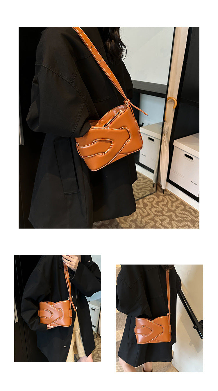 New Fashion Trendy Versatile Crossbody Bag Exquisite Casual Shoulder Bucket Bag