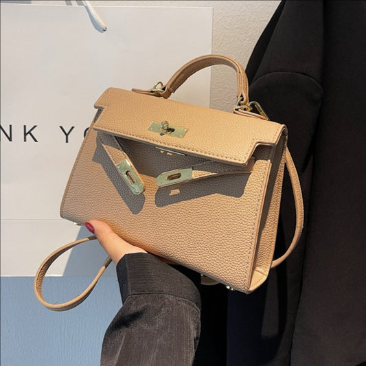 Lock Buckle Handbag Upgraded Texture Single Shoulder Crossbody Bag Simple Platinum Bag