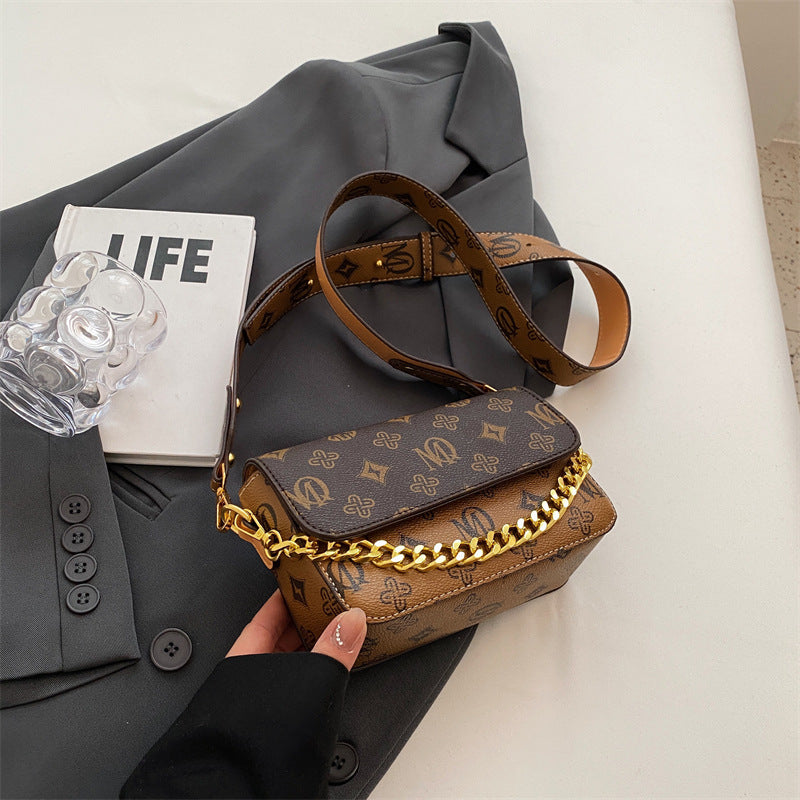 Trendy Fashion Texture Bag Niche Versatile Chain Crossbody Bag Single Shoulder Small Square Bag