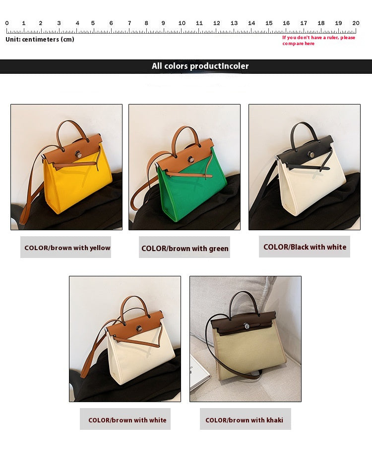 Fashion Tote Bag New Canvas Women's Bag Retro Briefcase Handbag Shoulder Crossbody Bag