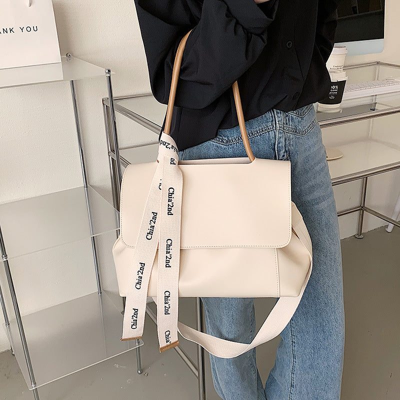 Fashion Bag Large Capacity Solid Color Textured Handbag New Stylish Crossbody Tote Bag
