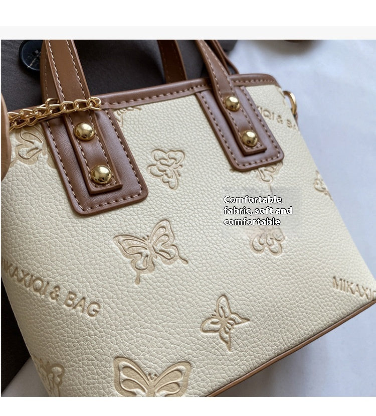 French Niche Fashion Handbag High-Quality Texture Crossbody Bag Casual Versatile Bucket Bag
