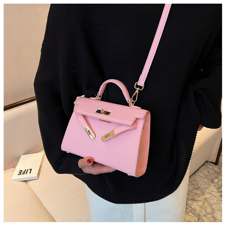 Lock Buckle Handbag Upgraded Texture Single Shoulder Crossbody Bag Simple Platinum Bag