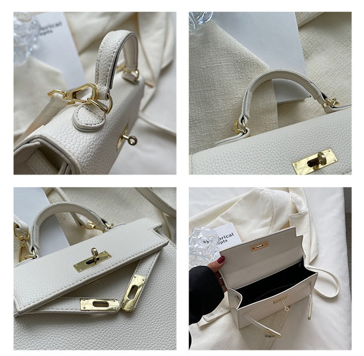 Lock Buckle Handbag Upgraded Texture Single Shoulder Crossbody Bag Simple Platinum Bag