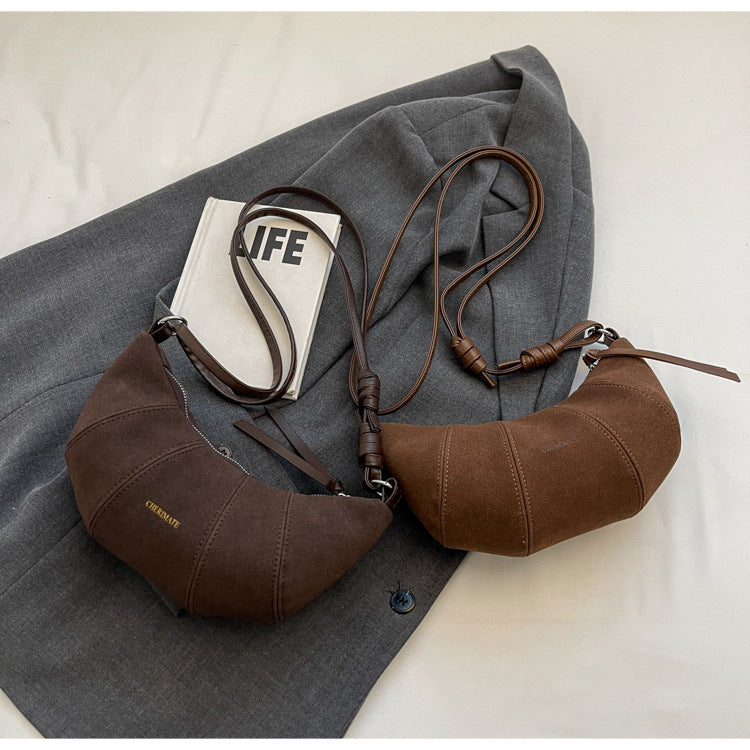 High-end Texture Retro Matte Bag Niche Design Crossbody Bag Commuter Dumpling Bag