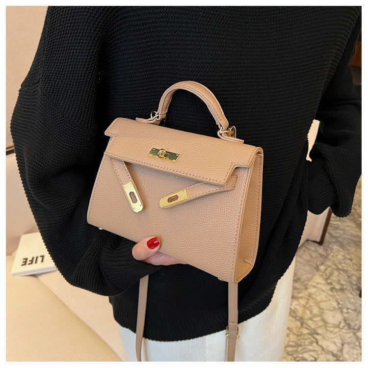 Lock Buckle Handbag Upgraded Texture Single Shoulder Crossbody Bag Simple Platinum Bag