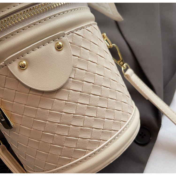 High-end Patchwork Fashion Handbag Bucket Bag. Diamond Trendy Casual Simple Shoulder Crossbody Bag