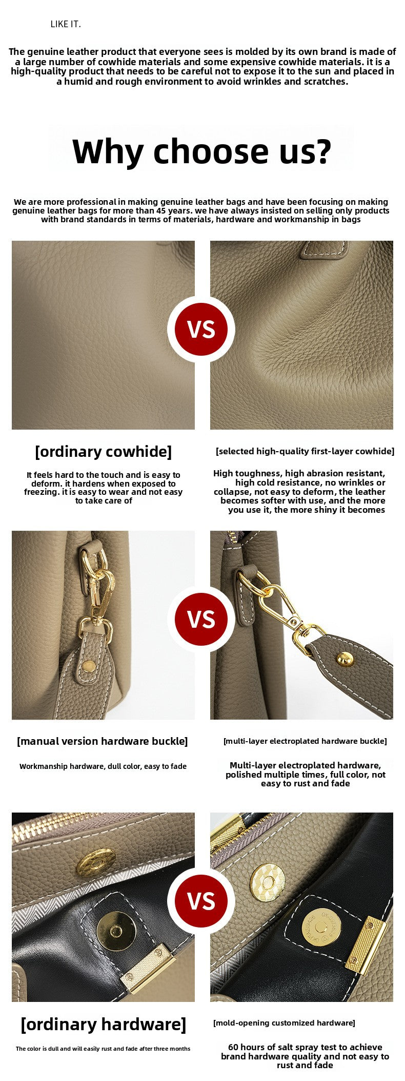 Fashionable Cowhide Leather Women's Large-Capacity Bucket BagVersatile Commuting Genuine Leather Crossbody/Shoulder/Handbag